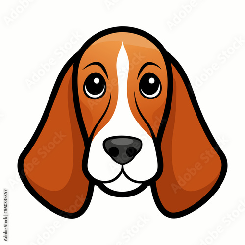 beagle dog head vector illustration