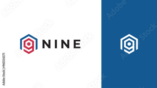number nine hexagon logo icon design vector design template inspiration 