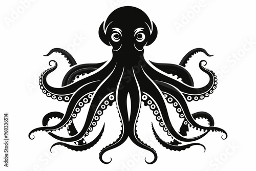 Octopus silhouette vector illustration