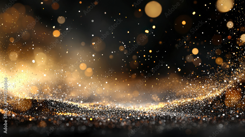 Obraz premium abstract glittery background with golden bokeh