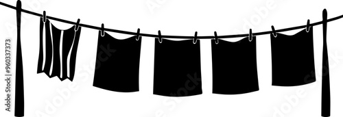 washing line silhouette