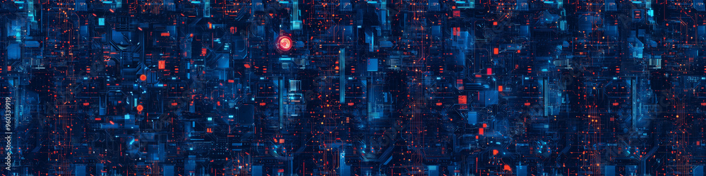 Seamless pattern. Cyberpunk Technical background abstraction UI UX modern trendy design. Place for text. Flyer banner email header social media post. 3D Digital art. Horizontal. Generative Ai content Seamless pattern. Cyberpunk Technical background abstraction UI UX modern trendy design. Place for text. Flyer banner email header social media post. 3D Digital art. Horizontal. Generative Ai content