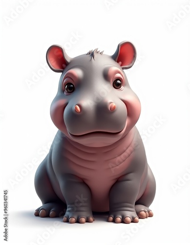 High-Resolution Baby Hippo Image: Perfect for Print  photo