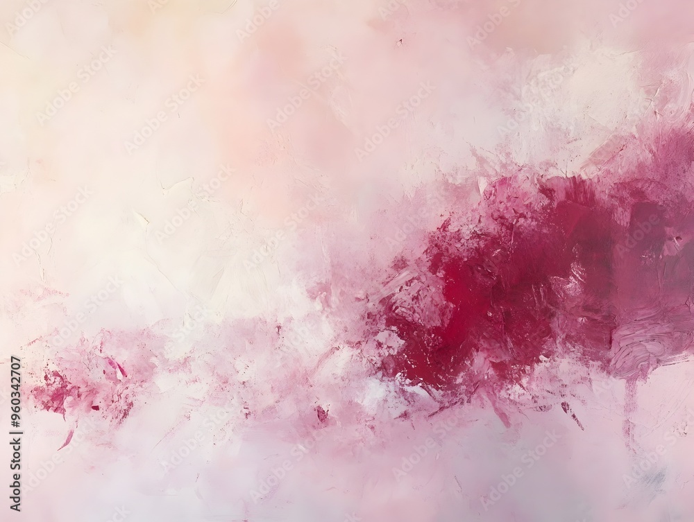 Obraz premium Romantic and Dynamic Abstract Splash of Pink and Burgundy Backdrop with Ample Copy Space