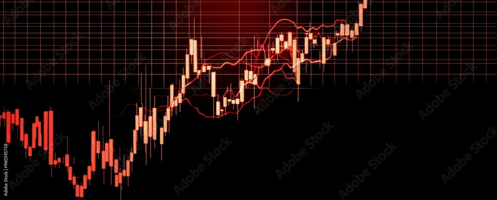A stock price chart with large gaps, highlighting sudden market openings after big news events A stock price chart with large gaps, highlighting sudden market openings after big news events