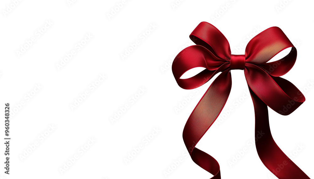 Elegant red satin ribbon bow on black background, perfect for gift wrapping, holiday decoration, or special occasion designs. Elegant red satin ribbon bow on black background, perfect for gift wrapping, holiday decoration, or special occasion designs.