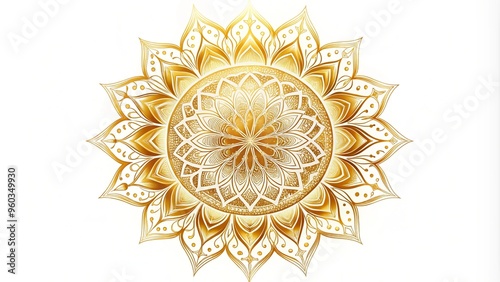 gold mandala design on white background