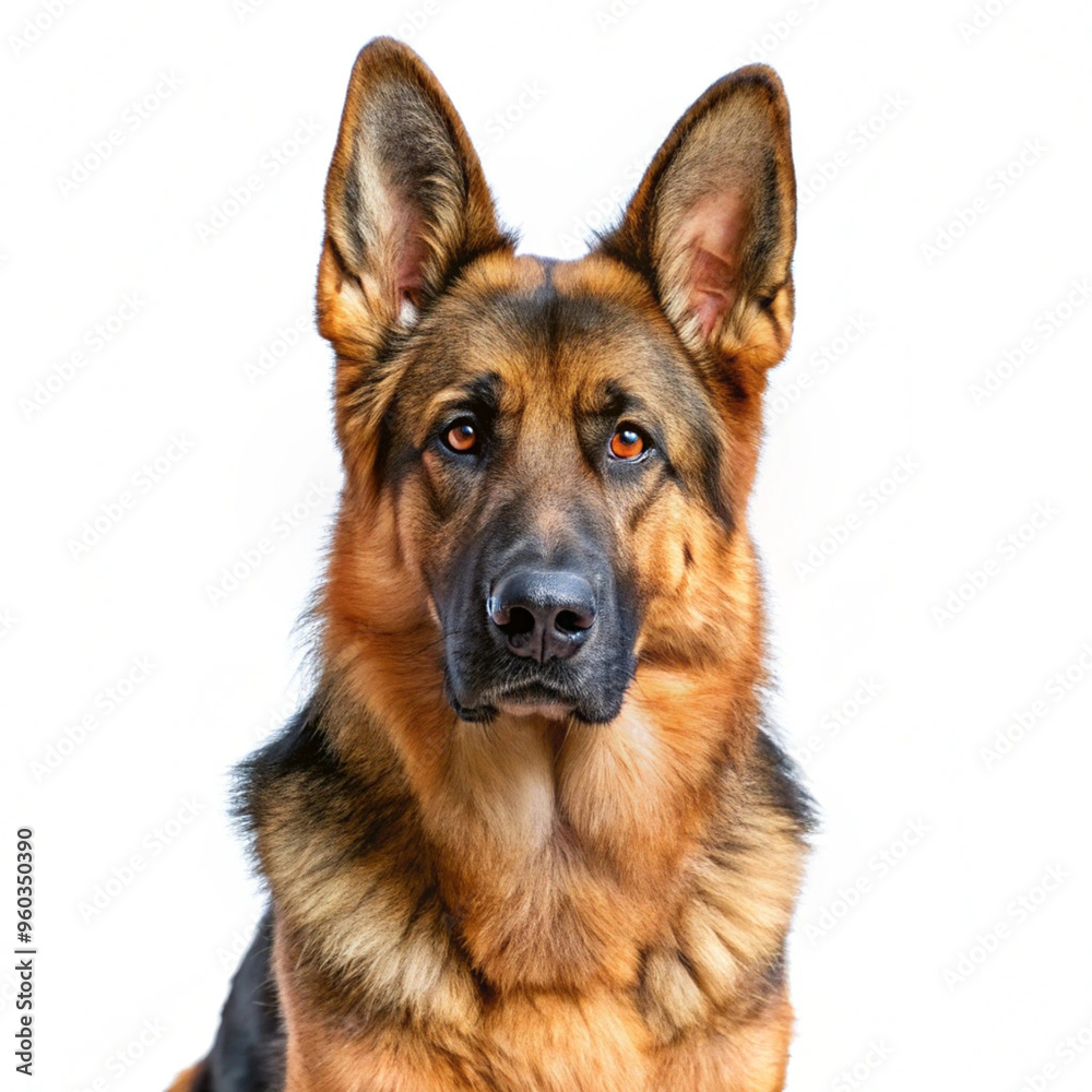 Alsatian Dog isolated on a white background