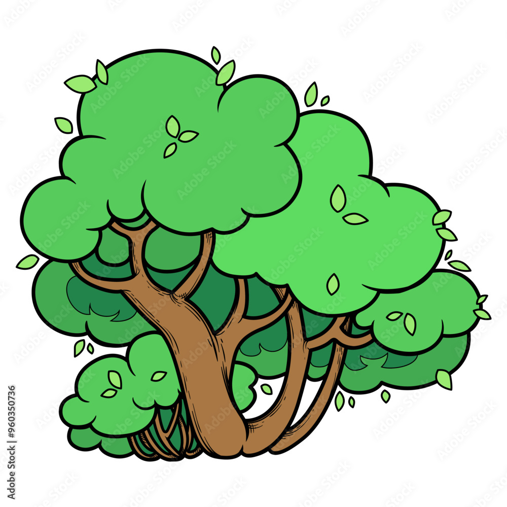 Big lush foliar tree with a hollow isolated on white background Big lush foliar tree with a hollow isolated on white background