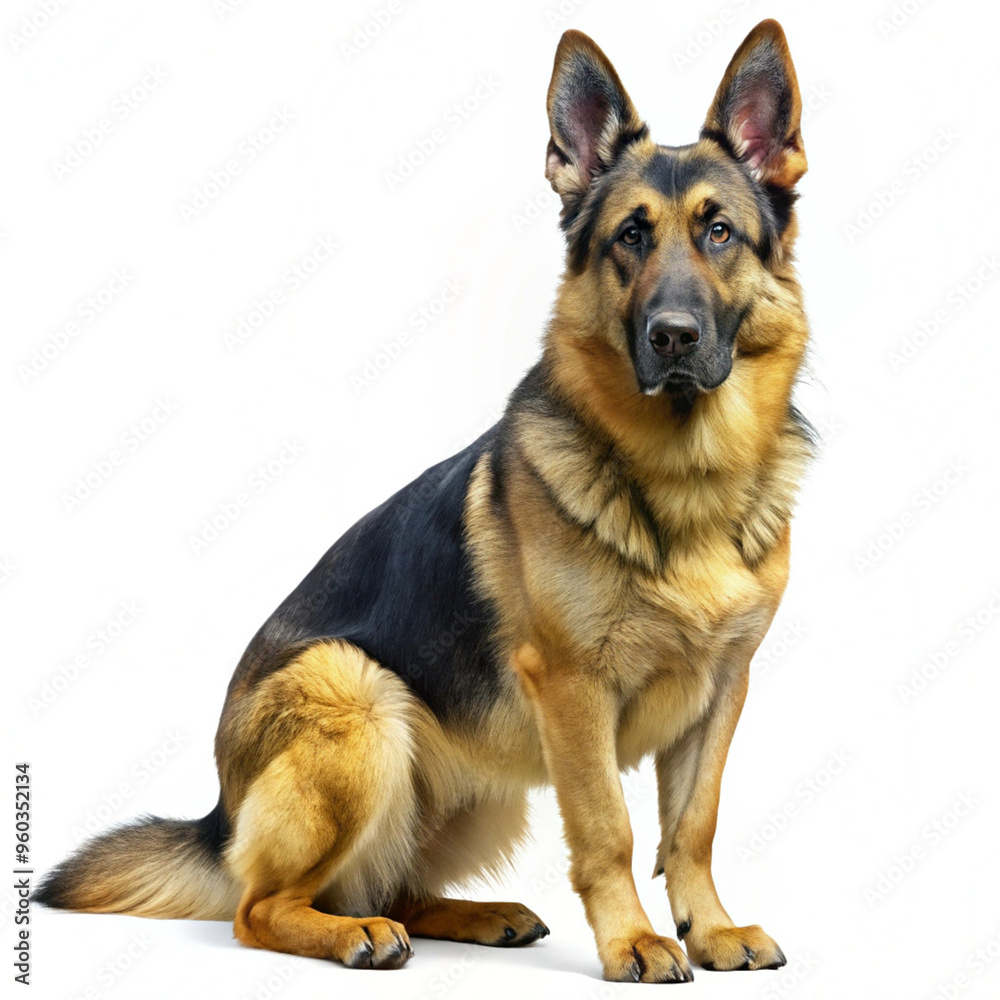 Alsatian Dog isolated on a white background Alsatian Dog isolated on a white background