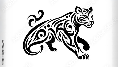 Wallpaper Mural Detailed vector illustration of a wild animal in a modern geometric style. The beast is depicted in a dynamic pose with moderate movement, showing off its strong body and distinctive lines. The design Torontodigital.ca