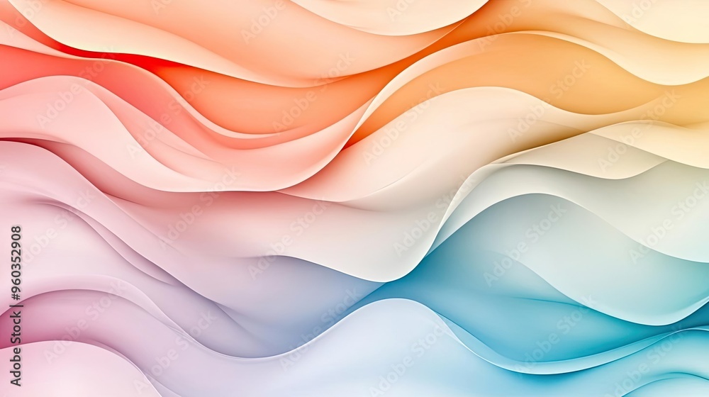 A vibrant abstract wave pattern showcasing soft colors and fluid lines, perfect for backgrounds or creative projects.