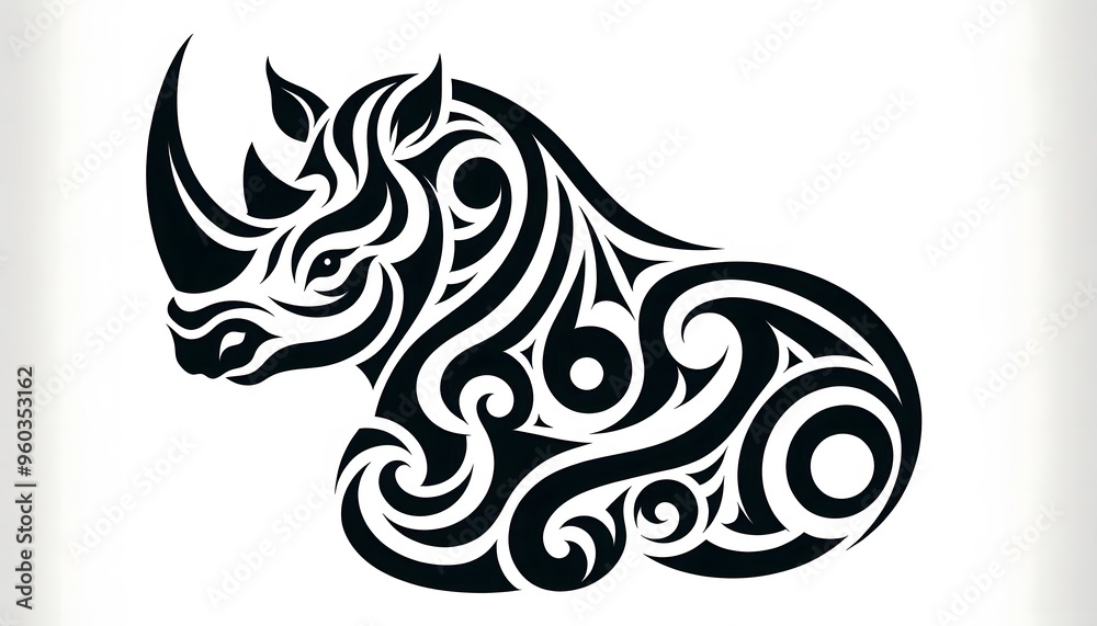 Detailed vector illustration of a wild animal in a modern geometric style. The beast is depicted in a dynamic pose with moderate movement, showing off its strong body and distinctive lines. The design Detailed vector illustration of a wild animal in a modern geometric style. The beast is depicted in a dynamic pose with moderate movement, showing off its strong body and distinctive lines. The design