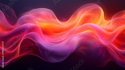 Wallpaper Mural Colorful abstract waves of light flowing gracefully against a dark background, creating a sense of movement and depth Torontodigital.ca