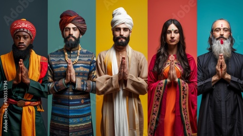 group of people from different religions and cultures divided into colors