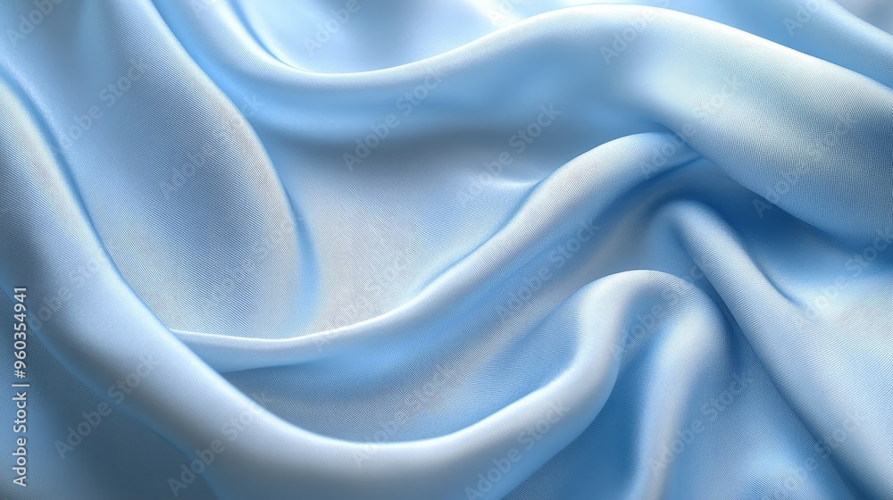 Obraz premium Elegant Light Blue Satin Fabric with Luxurious Texture