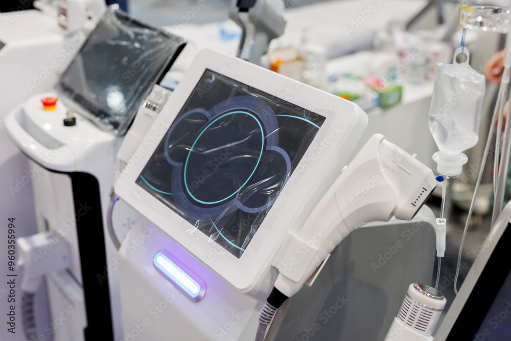 Machine for cosmetic procedures, massage and cavitation. Machine for cosmetic procedures, massage and cavitation.