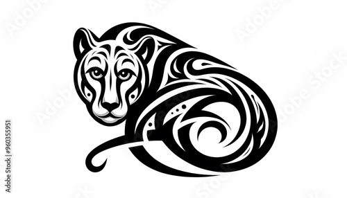 Wallpaper Mural Detailed vector illustration of a wild animal in a modern geometric style. The beast is depicted in a dynamic pose with moderate movement, showing off its strong body and distinctive lines. The design Torontodigital.ca