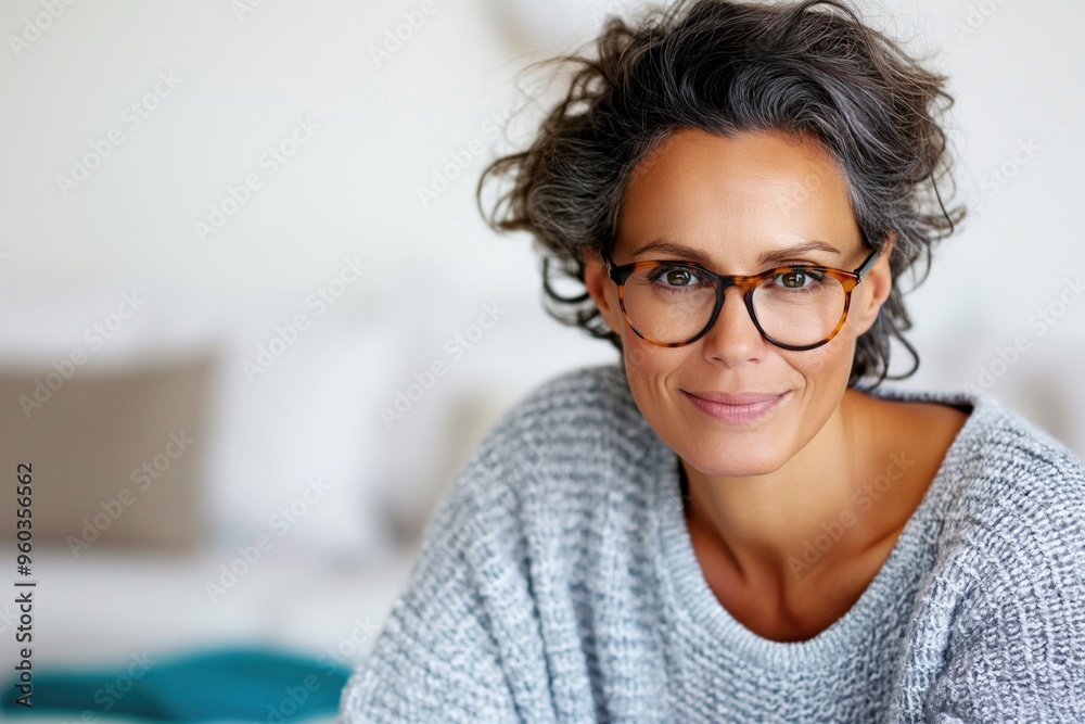 Confident Modern Woman with Stylish Eyeglasses Portrait Confident Modern Woman with Stylish Eyeglasses Portrait