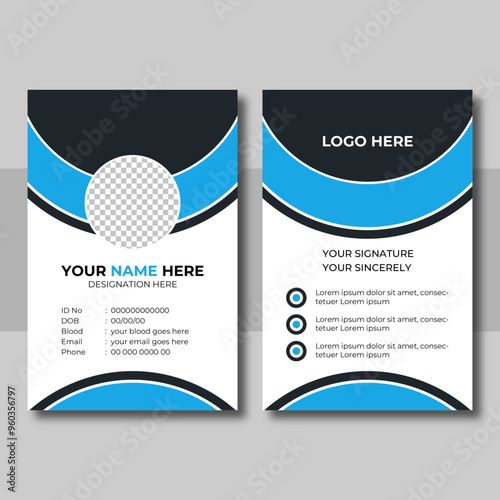 Modern and Clean Business id Card Template Design