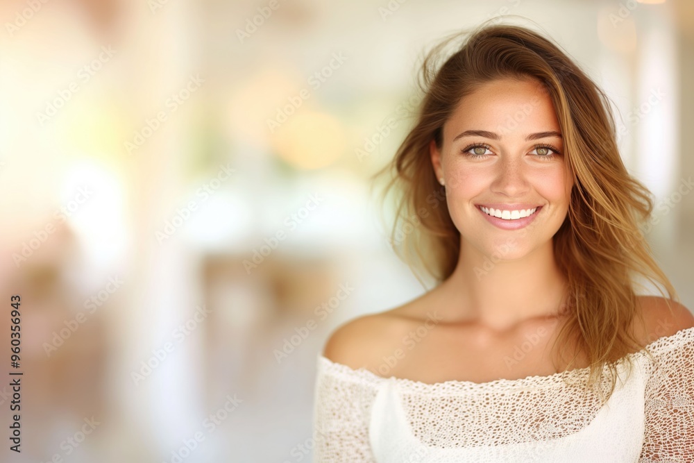Radiant Young Woman Smiling with Confidence in Natural Light Radiant Young Woman Smiling with Confidence in Natural Light