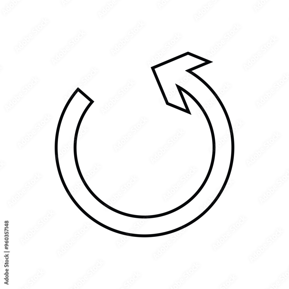 Circle arrow icon. on white background Cycle, resumption , repeat concept. Vector illustration.
Circle arrow icon. on white background Cycle, resumption , repeat concept. Vector illustration.