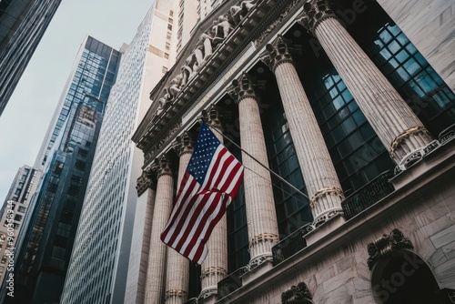 A large building with a flag flying on top of it