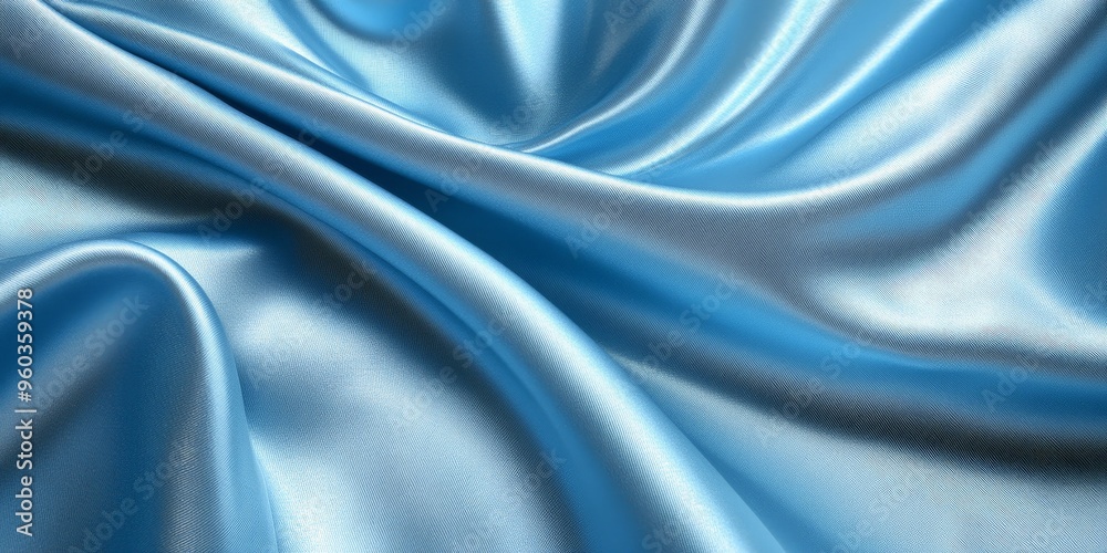 Fototapeta premium Elegant Light Blue Satin Fabric with Luxurious Texture