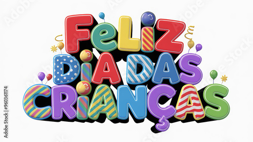 Feliz dia das Crianças. 12 de outubro. Dia da criança. Crianças. Infantil. Dia dos pequenos. Criançada. Dia feliz. Letreiro dia das crianças. Dia das crianças colorido. 