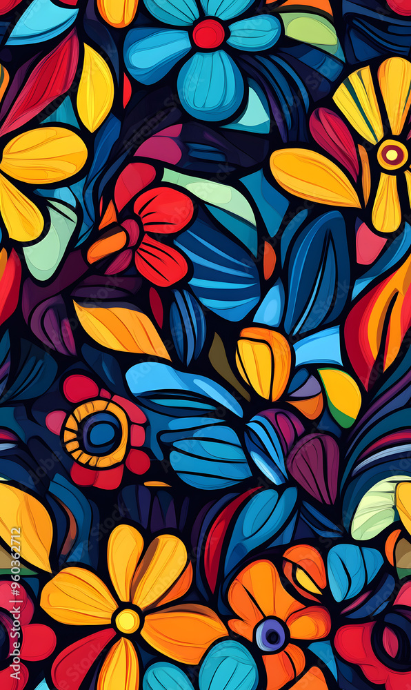 floral and leaf seamless patterns in doodle-style tile designs with graphic format. floral and leaf seamless patterns in doodle-style tile designs with graphic format.