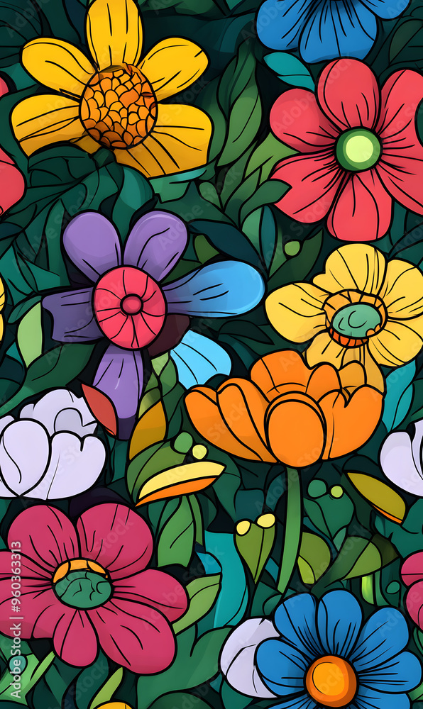 custom made wallpaper toronto digitalfloral and leaf seamless patterns in doodle-style tile designs with graphic format.