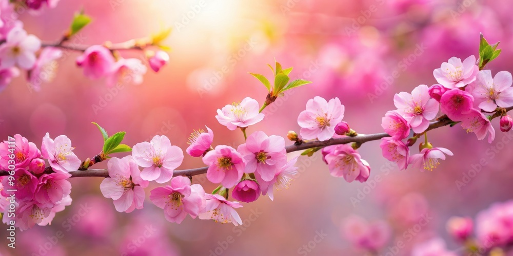 Fresh pink cherry blossoms on a tree branch in spring, isolated on background, cherry blossom, flowers, spring, sakura Fresh pink cherry blossoms on a tree branch in spring, isolated on background, cherry blossom, flowers, spring, sakura