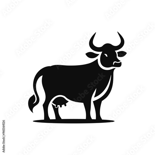 Pastoral Portraits Cow Silhouette Design