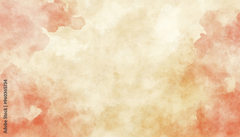 Obraz premium A soft, abstract watercolor background featuring warm tones of orange and beige, ideal for design and creative projects.