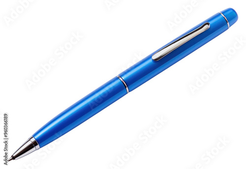 PNG Cap pen blue white background. photo