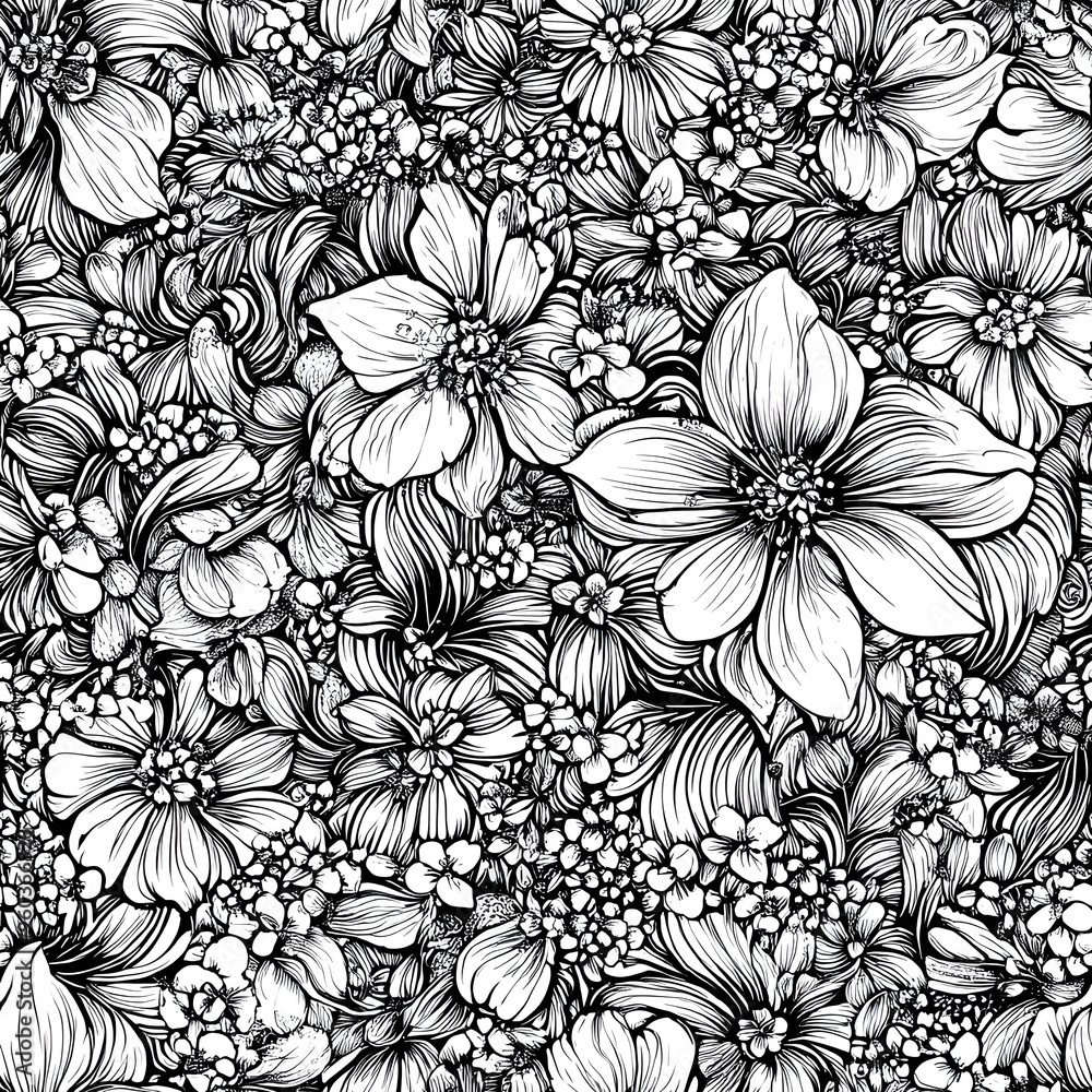 floral and leaf seamless patterns in doodle-style tile designs with graphic format. floral and leaf seamless patterns in doodle-style tile designs with graphic format.