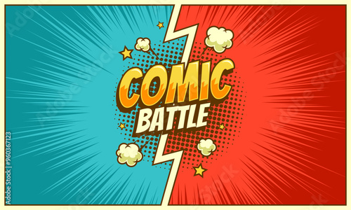 Comic cartoon battle versus background