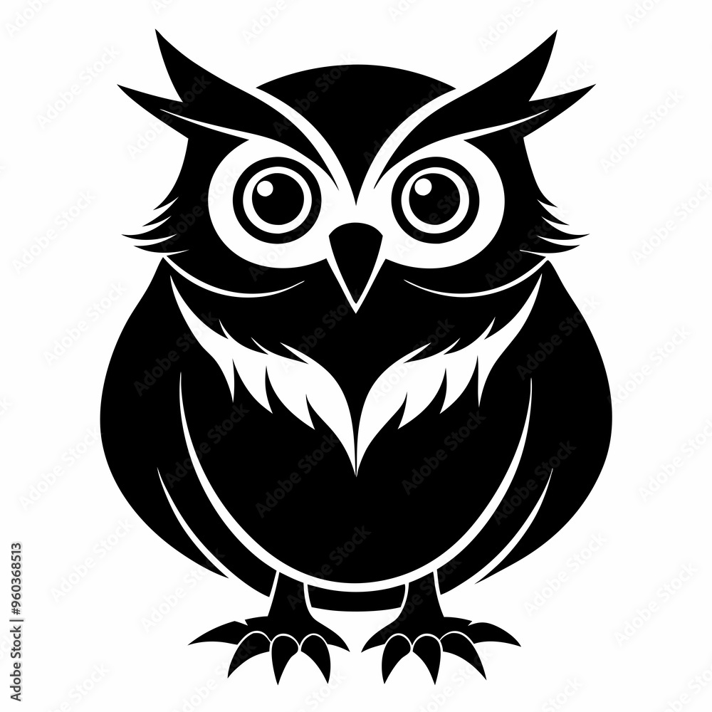 Fototapeta premium Owl Black silhouette