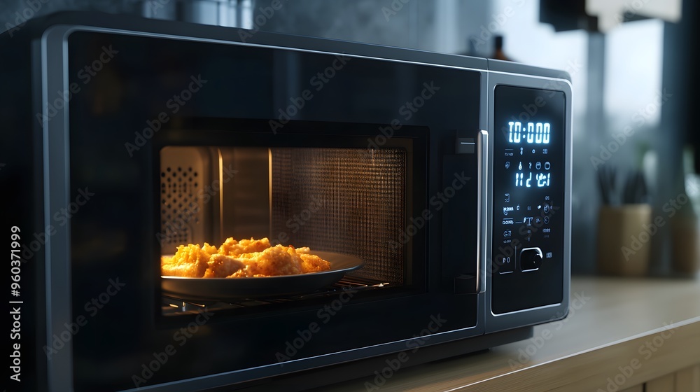 Microwave with food inside Microwave with food inside