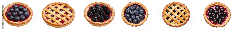 Platter of Sweet Pie with Mixed Berries Isolated on Yellow Background. Dessert flat lay of delicious homemade desserts. Platter of Sweet Pie with Mixed Berries Isolated on Yellow Background. Dessert flat lay of delicious homemade desserts.