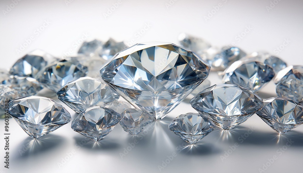 Grinded diamonds on the white background Grinded diamonds on the white background