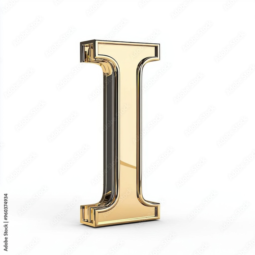 Stylized gold letter 'I' designed for modern concepts, ideal for branding, typography, or creative projects. Stylized gold letter 'I' designed for modern concepts, ideal for branding, typography, or creative projects.