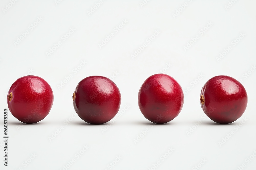Cranberries sur fond blanc, fruit des bois Cranberries sur fond blanc, fruit des bois
