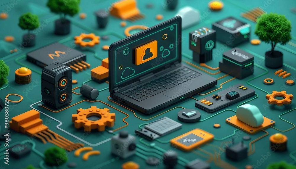 Fototapeta premium Global Marketing Automation Software - Business Development, Efficient Workflow with Digital Analytics