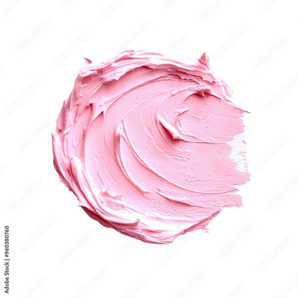 Liquid circle swatch of pink cream isolated on transparent background. Liquid circle swatch of pink cream isolated on transparent background.