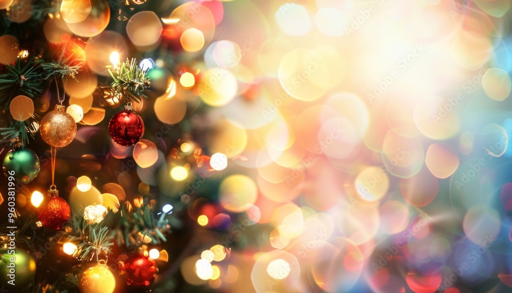 Enchanting Holiday Hues: Abstract Christmas Blurred Background - Enchanting Holiday Hues: Abstract Christmas Blurred Background -