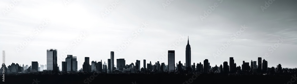 Silhouette of a city skyline at dawn with high-rise buildings and a dramatic sky, highlighting urban architecture and the beauty of metropolitan life. Silhouette of a city skyline at dawn with high-rise buildings and a dramatic sky, highlighting urban architecture and the beauty of metropolitan life.