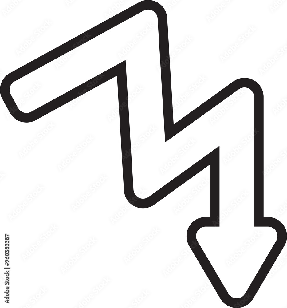 Zigzag Arrow Icon Zigzag Arrow Icon