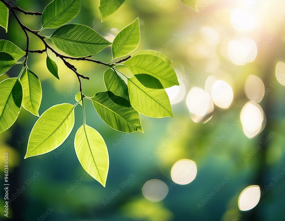 Fototapeta premium Sunlit Green Branch