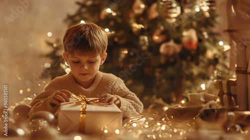 Christmas Joy: Little kid's Delightful Gift Unwrapping